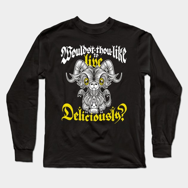 The Witch: Macho Cabrio Cute Black Phillip Satan Long Sleeve T-Shirt by Juandamurai